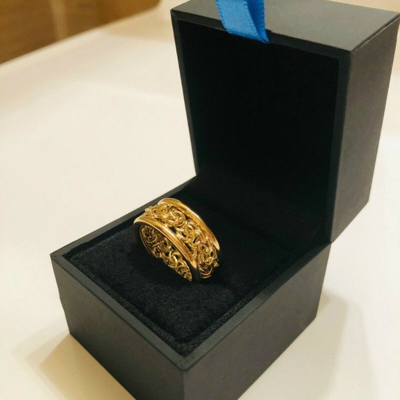 Pure 18K  Gold Byzantine Infinity Ring  *SIZE 8 - Picture 9 of 10